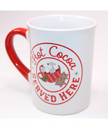CLASSIC CHRISTMAS HOT COCOA SERVED HERE MUG White Red New Holiday Tea Cu... - £9.22 GBP