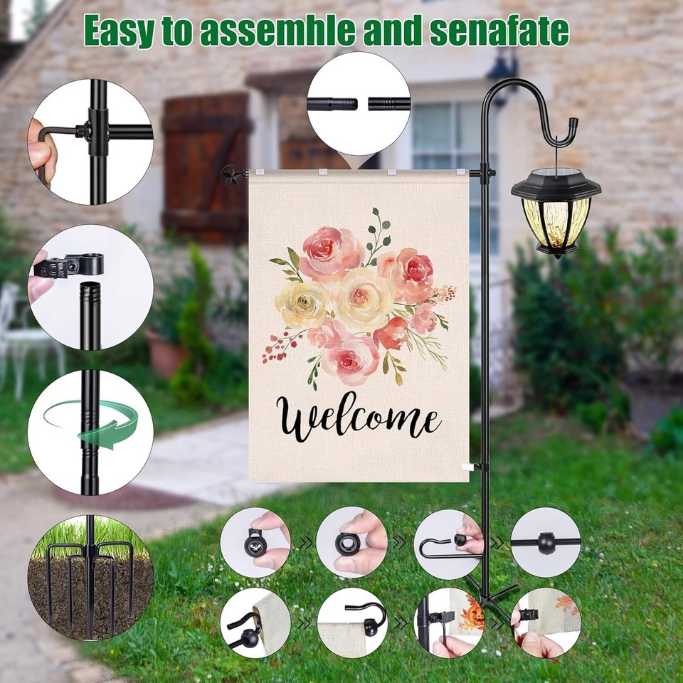 Heavy-Duty Alloy Steel Garden Flag Holder - Stylish 2-Pack with Easy Setup Item image 7