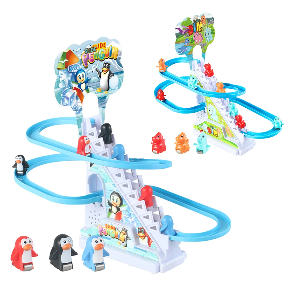 Early Education Electric Track Slide Toys Assembly Design Small Penguin Climbing - £14.20 GBP+