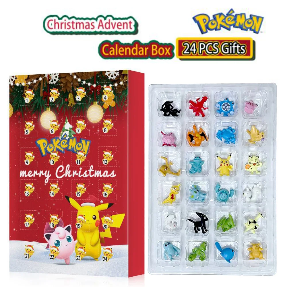 24Pcs  Pokemon Figure Christmas Advent Calendar Gift  Kawaii Pikachu Anime - £12.20 GBP+