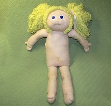 Soft Sculpture Cabbage Patch Vintage Doll 26&quot; Violet Eyes Long Blonde Hair w/BOW - £38.84 GBP