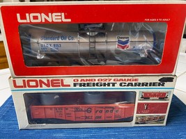 Pair Lionel Standard Oil Chevron Tank Cars O Gauge Freight Carrier 6-913... - $23.96