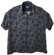Nat Nast Men XXL Palm Tree Tropical Silk Cotton Short Sleeve Button Down Shirt - £37.92 GBP