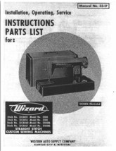 Wizard Models 2500 3100 2500BL 3100BL manual sewing machine  2JC8855 2JC... - $12.99