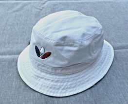 adidas Originals White/ Blue/ Red Trefoil Logo Tri Color Cotton Bucket Hat - £15.52 GBP