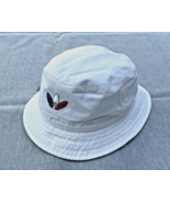 adidas Originals White/ Blue/ Red Trefoil Logo Tri Color Cotton Bucket Hat - £15.85 GBP