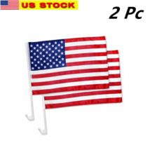 2 Pack 12x17 USA American Stars and Stripes Car Flag FLAGS WINDOW 17&quot; X ... - £7.07 GBP