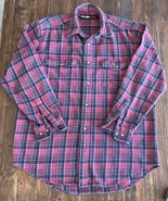 Wrangler Riggs Shirt Men’s Red Plaid Flannel Long Sleeve Button Up Large - $224.78 MXN