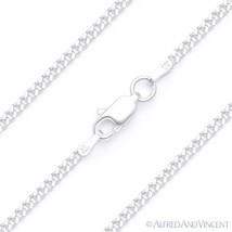 Solid Italy .925 Sterling Silver 2.1mm Cuban / Curb Link Italian Chain Necklace - £20.46 GBP+