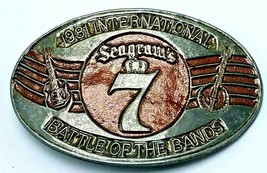 Vintage 1981 Seagams 7 Battle of the Bands Belt Buckle RARE - $10.64