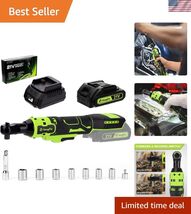 Electric Battery-Powered Ratchet Wrench 21V with Charger &amp; 7 Sockets for... - $95.61