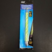 Jot Ballpoint Pen Black 0.7 MM Medium Black Green Jeweled Barrel  - $147.44 MXN
