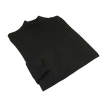 Men's Sweater Knit By BRANGO Turkey Mock Neck Cotton Blend 21050 Black image 2