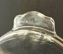 VINTAGE EARLY CLEAR GLASS PYREX C-B 632 WITH BACKSTAMP IN TABLE TRAY image 5