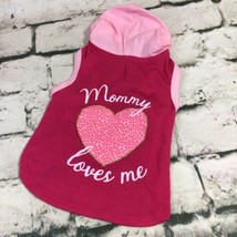 Simply Dog Apparent Mommy Loves Me Pink Valentines Shirt Size S 14”-17” New - £4.66 GBP