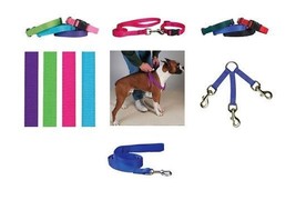 Coordinating Nylon Dog Collars Leads &amp; Harnesses for Dogs Choose Sizes &amp; Colors - £4.44 GBP+