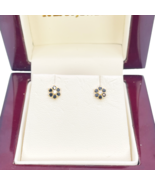 22ct Yellow Gold Children&#39;s Black Floral Stud Earrings 5mm - $269.18 CAD