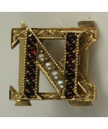 Estate Jewelry NU SIGMA NU Gold Pearls & Garnets 1911 Medical Fraternity PIN - $86.02