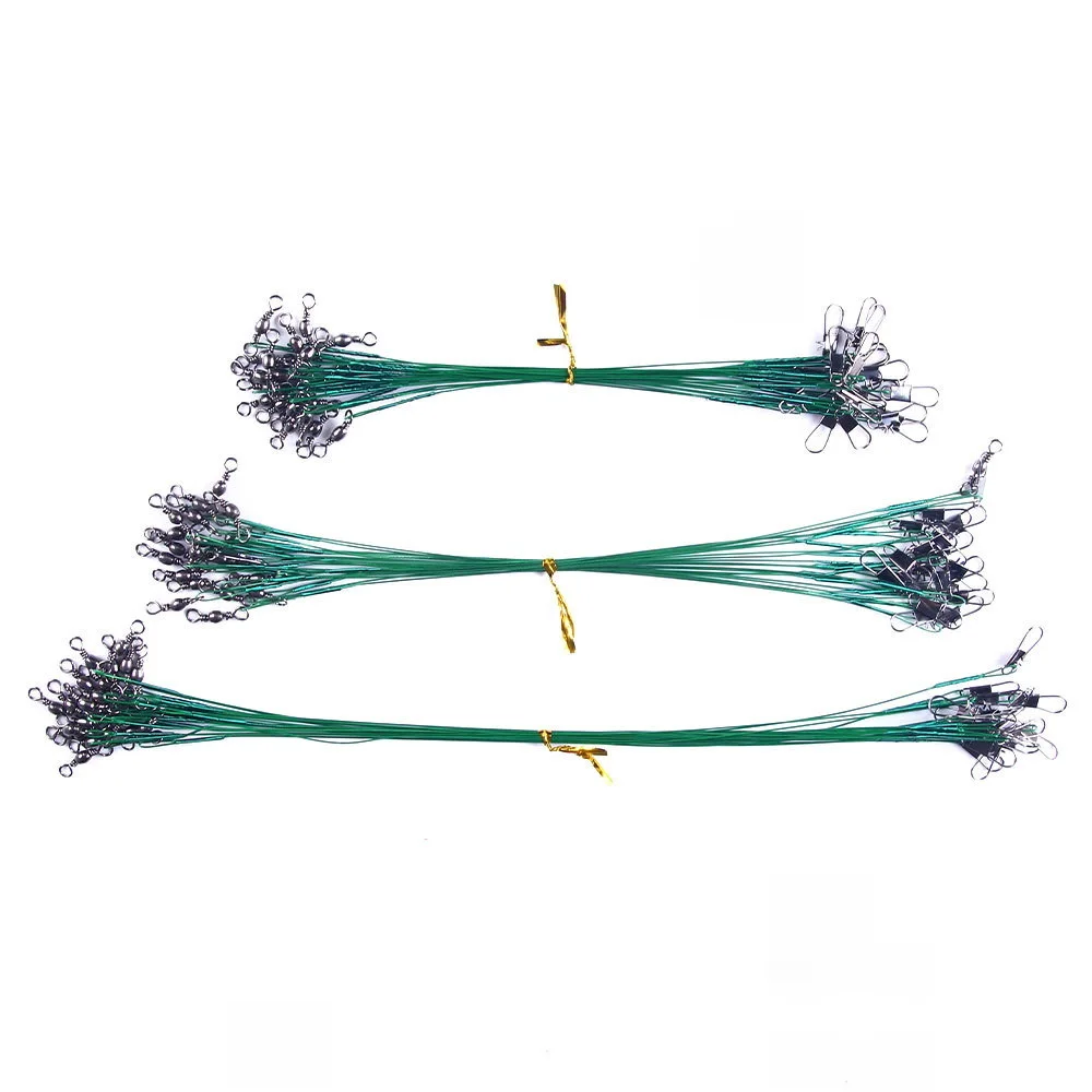 Sporting Anti Bite Steel Fishing Line Steel Wire Leader With Swivel Fishing Acce - £23.90 GBP