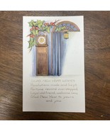 1922 New Year Holly Embossed Merry Christmas Postcard Divided Back - $566.69 MXN