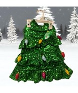 Merry &amp; Bright Holiday Christmas Pet Dog Apparel Sequin Tree Costume Siz... - €11,03 EUR
