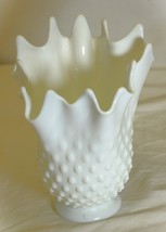 Fenton Handkerchief Vase Hobnail Milk Glass - £31.13 GBP