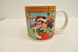 1988 Walt Disney Coffee Mug By Applause Mickey Minnie Christmas Vintage - $8.86