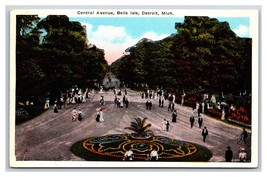 Central Avenue Street View Belle Isle Detroit Michigan MI UNP WB Postcard V20 - $2.92