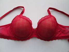 Natori 732065 Geo Icon Sweetheart Contour Underwire Bra Hotred 32C MSRP $60 - $25.64