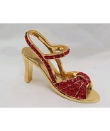 Rucinni Dollhouse Metal Miniature Gold With Red Gems Shoe 1.5&quot; - $300.95 MXN