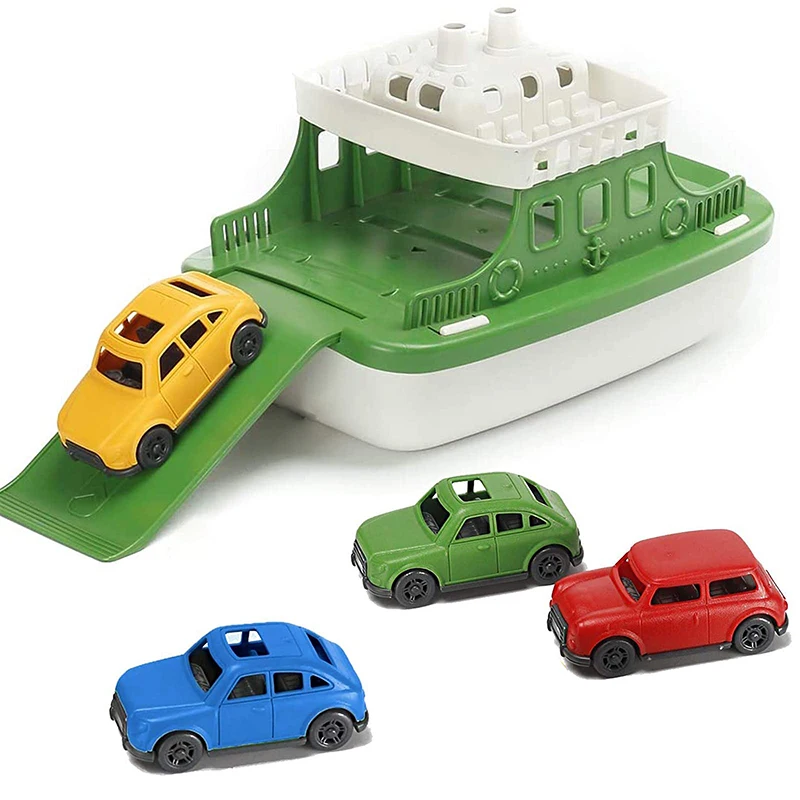 Baby Bath Toy Boat Carrier with 4 Cars Playing Water Swim Pool Bathing Toys - £31.83 GBP