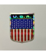 US USA Country Flag Metallic Bumper Window Sticker 3&quot;x2.25&quot; - £2.30 GBP