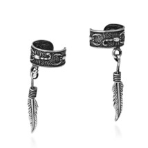 Vintage Scorpion Ear Cuff and Feather Sterling Silver No-Piercing Earrings - £13.13 GBP