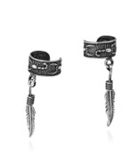 Vintage Scorpion Ear Cuff and Feather Sterling Silver No-Piercing Earrings - £13.17 GBP