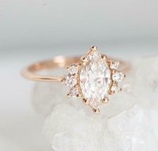 1.25Ct Marquise Cut VVS1/D Diamond Engagement Wedding Ring 14k Rose Gold Finish - £65.56 GBP