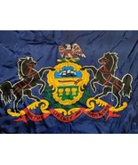 Pennsylvania State Flag 3x5 ft. Nyl-Glo 100% Made in USA Annin 144660 - £15.73 GBP