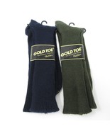 Vintage NOS Gold Toe Mens FLUFFIES Acrylic Blend Socks Blue &amp; Green - $24.74