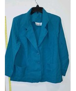 New Bent Over Women Turquoise Blue Green Jacket Size 14 Petite  - $187.47 MXN