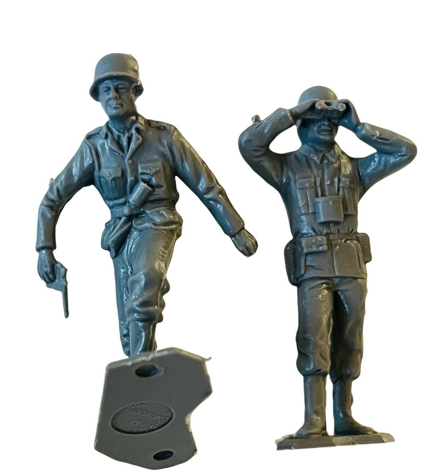 Primary image for Army Men Toy Soldier plastic military figure vtg lot WW2 Marx gray German WWII 6