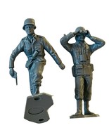 Army Men Toy Soldier plastic military figure vtg lot WW2 Marx gray Germa... - £15.55 GBP
