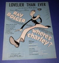 AL HIRSCHFELD ARTWORK RAY BOLGER SHEET MUSIC 1948 LOVELIER THAN EVER - £19.13 GBP