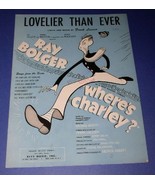 AL HIRSCHFELD ARTWORK RAY BOLGER SHEET MUSIC 1948 LOVELIER THAN EVER - £18.87 GBP