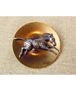 Vintage Copper Disc Zebra Brooch - $537.39 MXN