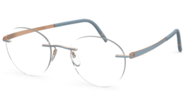 Silhouette Brille Rahmen 5529 70 3620 Momentum Morgen See Blau Gold 19-140 - £184.98 GBP