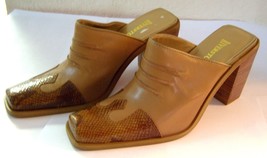 Vintage RIVERSTONE Leather Hi Heel Boots Mules Shoes Brazil Women&#39;s 9 M NEW - £39.46 GBP