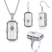 Women Turkish Silver 925 Jewelry Set Real 925 Silver Undefined White Aga... - £137.89 GBP