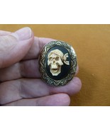 (CS98-2) Day of the Dead Pirate Skull off white + black CAMEO Pin Pendan... - $32.26 CAD