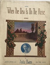 When The Dew Is On The Rose Antique Sheet Music VINTAGE Art Like Max Par... - $18.69
