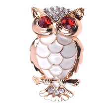 Stunning Diamonte Gold Plated Vintage Look OWL Pin Christmas Brooch Cake B5 Gift - £10.76 GBP