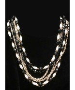 ESTATE NECKLACE FACETED BEADS GOLD CHAINS LAYERED MULTI STRAND 19&quot; PUSH ... - $6.77 CAD